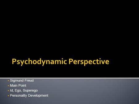 Psychodynamic Perspective