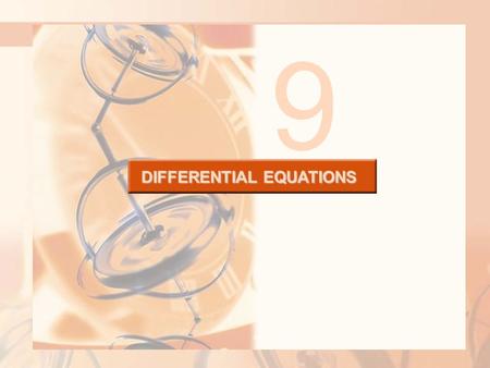 DIFFERENTIAL EQUATIONS 9. We have looked at first-order differential equations from a geometric point of view (direction fields) and from a numerical.