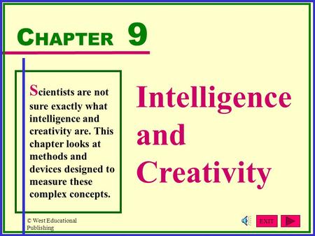 Intelligence and Creativity