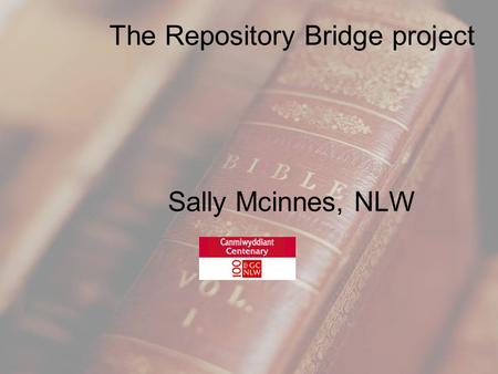The Repository Bridge project Sally Mcinnes, NLW.