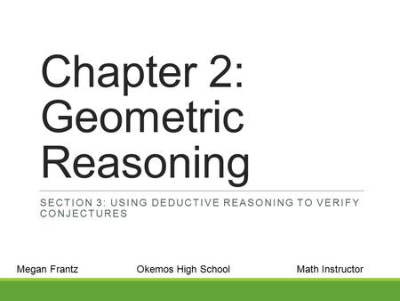 Chapter 2: Geometric Reasoning