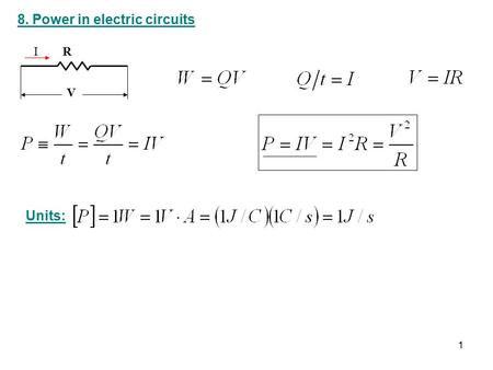 8. Power in electric circuits