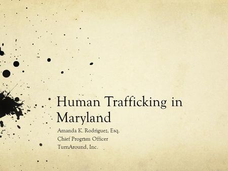 Human Trafficking in Maryland