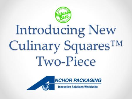 Introducing New Culinary Squares™ Two-Piece