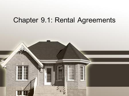 Chapter 9.1: Rental Agreements