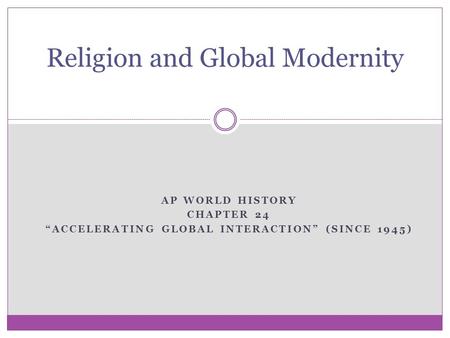 Religion and Global Modernity