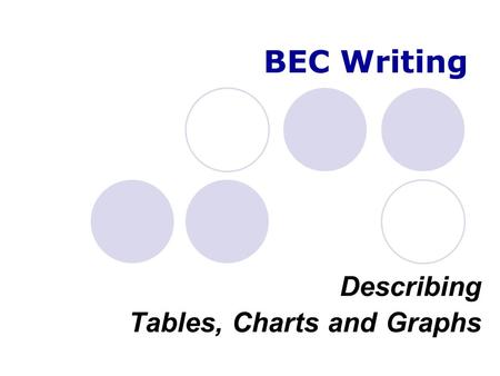 Describing Tables, Charts and Graphs