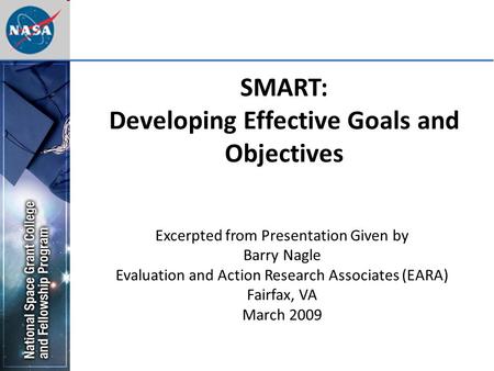 SMART: Developing Effective Goals and Objectives