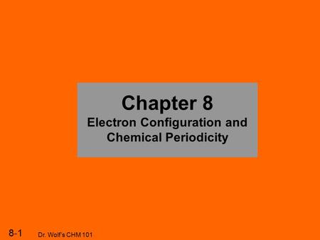 Electron Configuration and