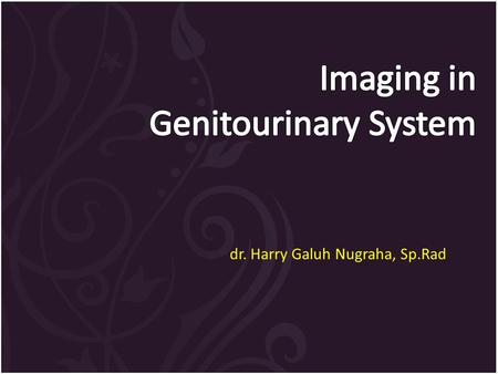 Imaging in Genitourinary System