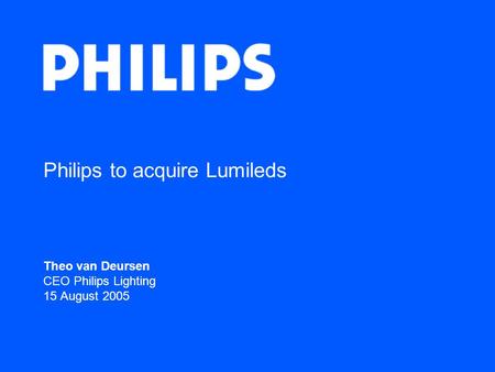 Philips to acquire Lumileds