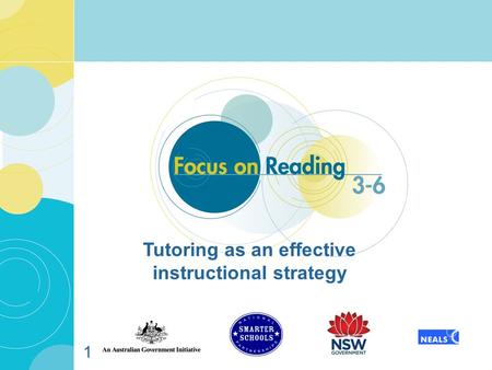 1 Tutoring as an effective instructional strategy.