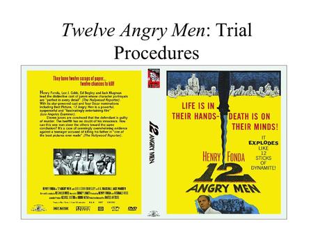 Twelve Angry Men: Trial Procedures