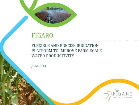 FLEXIBLE AND PRECISE IRRIGATION PLATFORM TO IMPROVE FARM-SCALE WATER PRODUCTIVITY FIGARO June 2014.