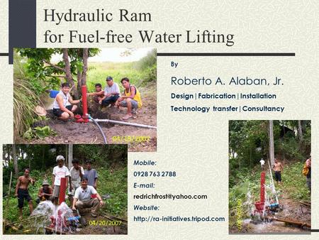 Hydraulic Ram for Fuel-free Water Lifting