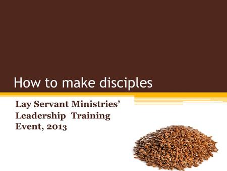 Lay Servant Ministries’ Leadership Training Event, 2013