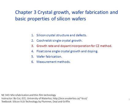 Silicon crystal structure and defects.