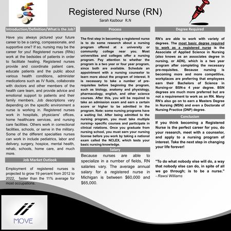 Have you always pictured your future career to be a caring, compassionate, and supportive one? If so, nursing may be the career for you! Registered nurses.