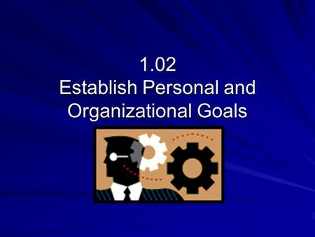 1.02 Establish Personal and Organizational Goals.