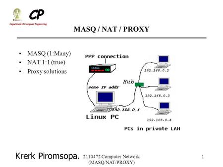 Computer Network (MASQ/NAT/PROXY)
