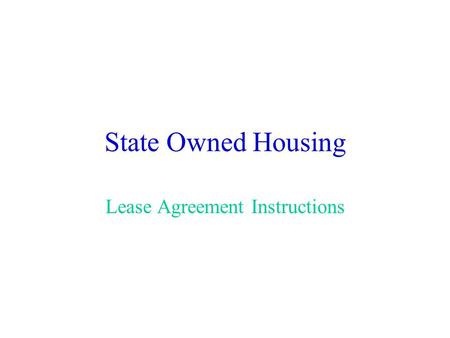 Lease Agreement Instructions