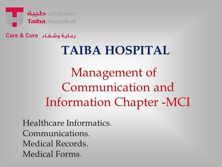 Management of Communication and Information Chapter -MCI