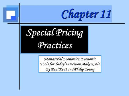 Special Pricing Policies