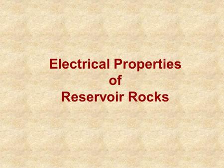 Electrical Properties