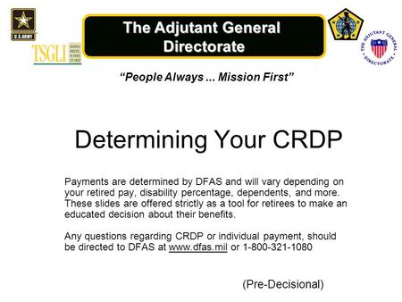 Determining Your CRDP (Pre-Decisional)