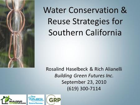 Water Conservation & Reuse Strategies for Southern California