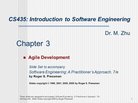 Chapter 3 CS435: Introduction to Software Engineering Dr. M. Zhu