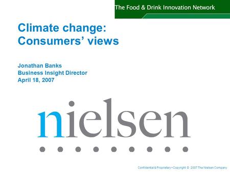 Climate change: Consumers’ views