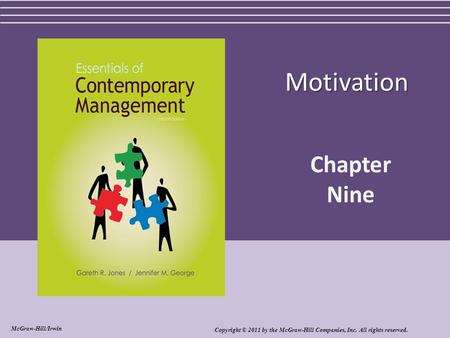 Motivation Chapter Nine McGraw-Hill/Irwin