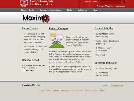 Summary Maximo is an Enterprise Asset Management System used by Cornell University Facilities Services. Many of Cornell's physical assets found across.
