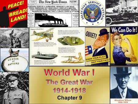 Chapter 9. Causes of World War 1 in Euope World War 1 started in Europe in 1914, but the U.S.A. would not become involved until 1917. Major causes of.