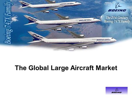The Global Large Aircraft Market. Outline Objective Industry History Boeing Corporation Airbus Industrie Industry Competition Large Aircraft Competitive.