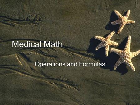Operations and Formulas