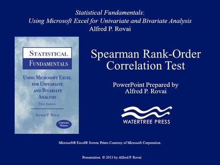 Spearman Rank-Order Correlation Test