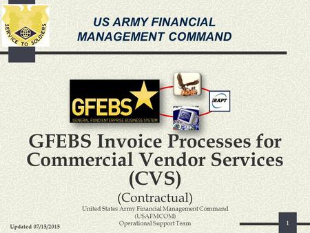 GFEBS Invoice Processes for Commercial Vendor Services (CVS)