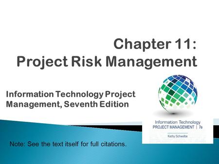 Chapter 11: Project Risk Management
