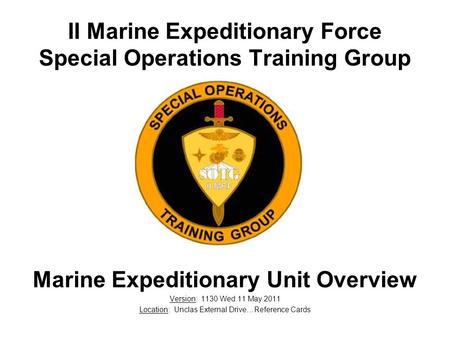 II Marine Expeditionary Force Special Operations Training Group