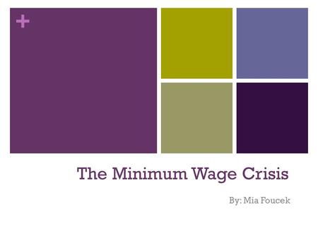 The Minimum Wage Crisis