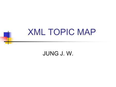 XML TOPIC MAP JUNG J. W.. SNU OOPSLA Lab. contents What ’ s XTM? Why XTM? Element of XTM XTM Conceptual Model DTD Introduction to XTM Syntax.
