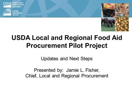 United States Department of Agriculture Foreign Agricultural Service USDA Local and Regional Food Aid Procurement Pilot Project Updates and Next Steps.
