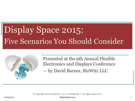 © Copyright 2010 by BizWitz, LLC  Confidential  all rights reserved  12 Jan 2010 DisplaySpace 20151 Display Space 2015: Five Scenarios You Should Consider.