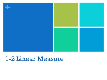1-2 Linear Measure.