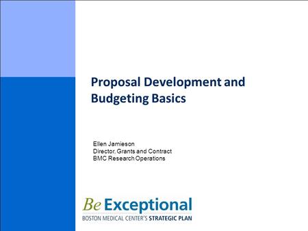 Proposal Development and Budgeting Basics