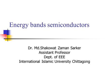 Energy bands semiconductors