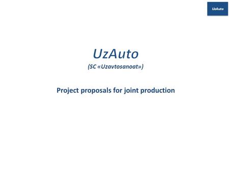 Project proposals for joint production