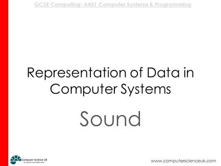 Representation of Data in Computer Systems